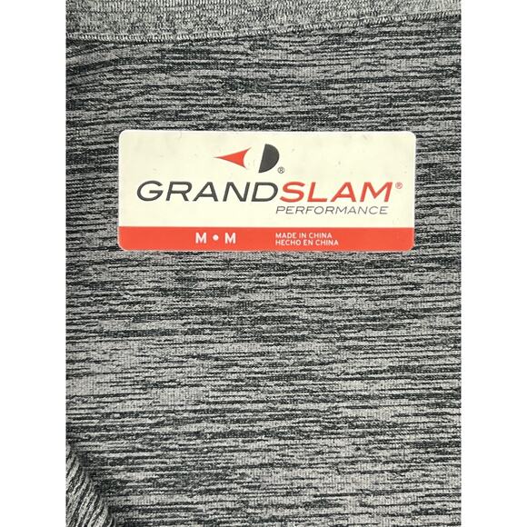 Grand Slam Golf Activewear Pullover Top Mens Medium Gray 1/4 Zip Long Sleeve - Picture 2 of 8